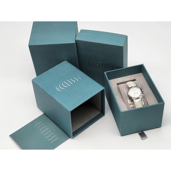 ECCLISSI 23650 925 Sterling Silver Case Quartz Analog Women's Watch New Battery - Picture 2 of 11